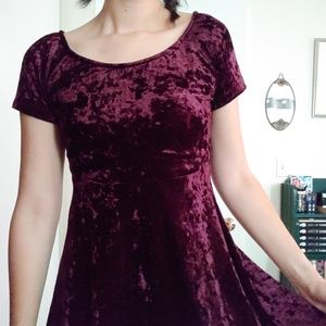 Crushed Velvet Skater Dress